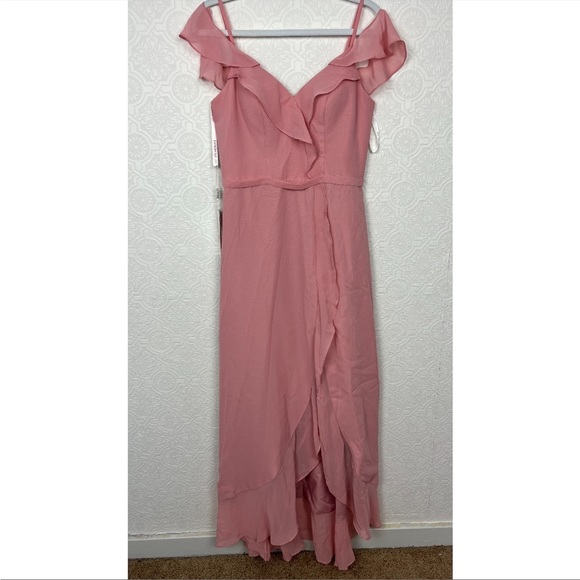 JJs House Dresses Nwt Jjs House Blush Pink Ruffles Vneck Chiffon